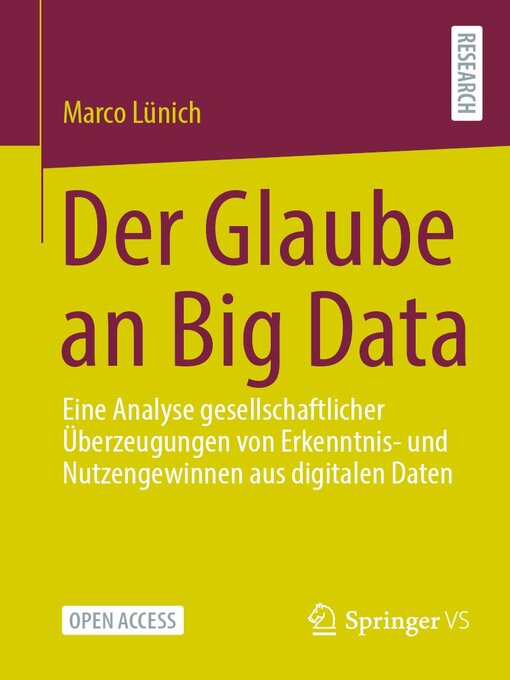 Title details for Der Glaube an Big Data by Marco Lünich - Available